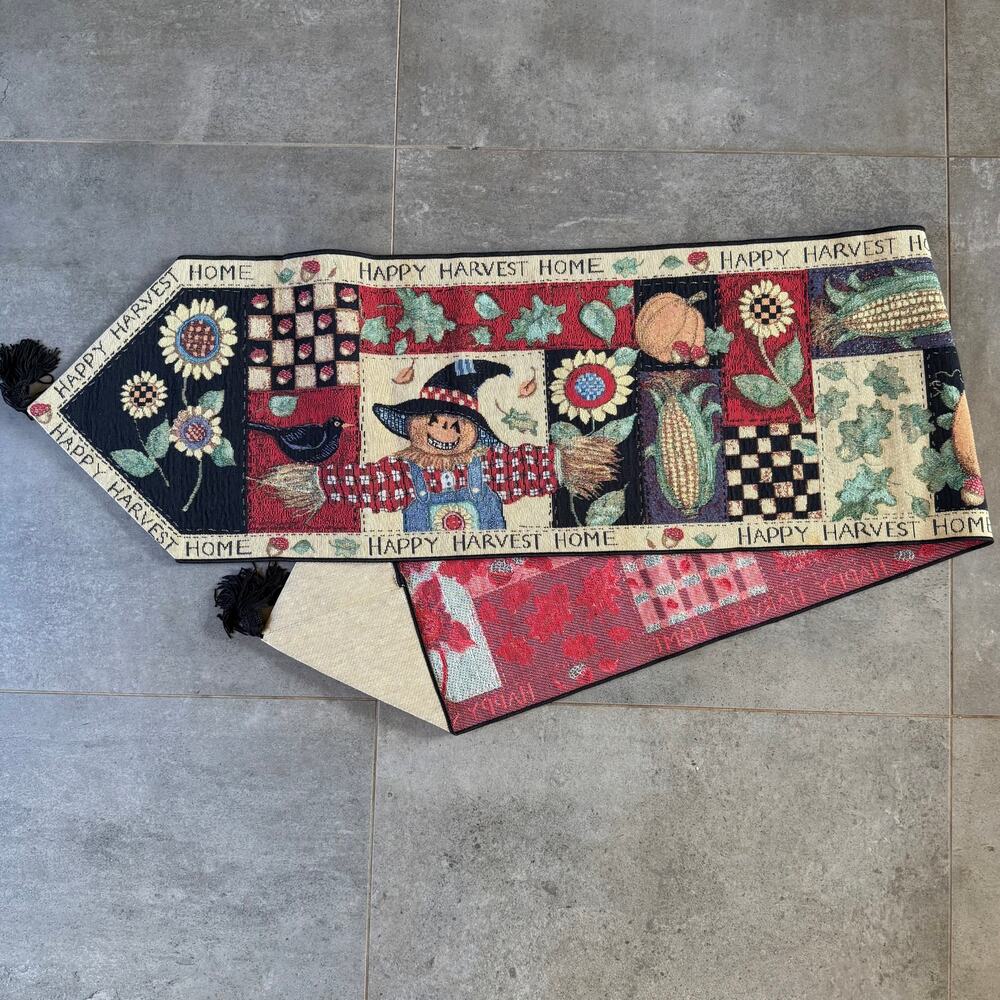 Susan‎ Winget Design HAPPY HARVEST HOME Thanksgiving Table Runner MINT COND.